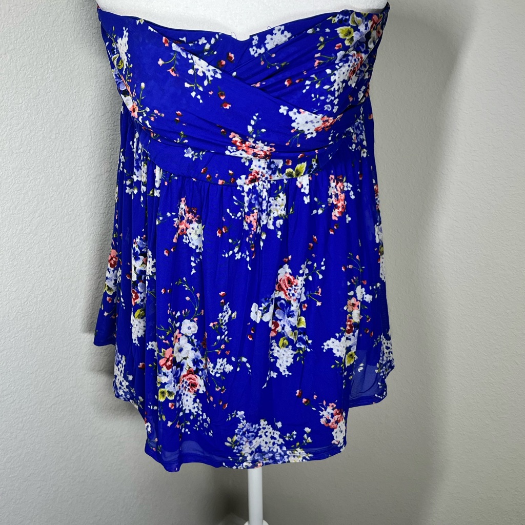 Torrid Mesh Strapless Twisted Babydoll Tunic Top Size 1 (14-16)